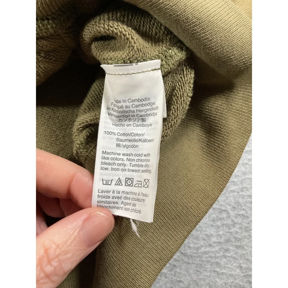 J. Crew Mens Full Zip Hoodie Sweatshirt Medium Brown Olive Cotton Knit 1262